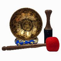 [handmade Singing Bowls], Buddhist Hand Beaten, Antique Finishing, Sound Note C, 256 Hz