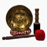 [handmade Singing Bowls], Buddhist Hand Beaten, Antique Finishing, Sound Note A, 222 Hz