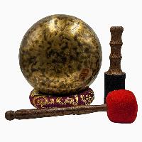 [handmade Singing Bowls], Buddhist Hand Beaten, Antique Finishing, Sound Note A, 222 Hz