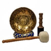 [handmade Singing Bowls], Buddhist Hand Beaten, Antique Finishing, Sound Note G, 193 Hz