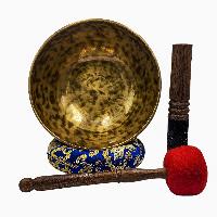 [handmade Singing Bowls], Buddhist Hand Beaten, Antique Finishing, Sound Note F, 171 Hz