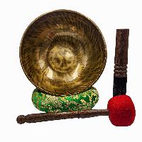 [handmade Singing Bowls], Buddhist Hand Beaten, Antique Finishing, Sound Note E, 166 Hz