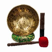 [handmade Singing Bowls], Buddhist Hand Beaten, Antique Finishing, Sound Note D, 144 Hz