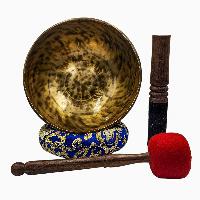 [handmade Singing Bowls], Buddhist Hand Beaten, Antique Finishing, Sound Note F, 183 Hz