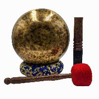 [handmade Singing Bowls], Buddhist Hand Beaten, Antique Finishing, Sound Note F, 183 Hz