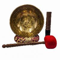 [full Moon Bowl], Buddhist Hand Beaten, Antique Finishing, Sound Note E, 167 Hz