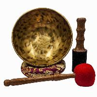 [handmade Singing Bowls], Buddhist Hand Beaten, Antique Finishing, Sound Note F, 185 Hz