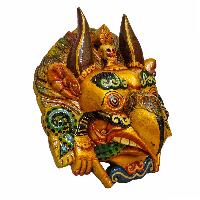 [garuda], Handmade Wooden Mask, Wall Hanging, [painted], Poplar Wood