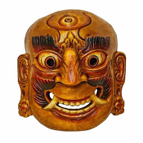 [lakhe], Handmade Wooden Mask, Wall Hanging, [painted], Poplar Wood