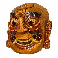 [lakhe], Handmade Wooden Mask, Wall Hanging, [painted], Poplar Wood
