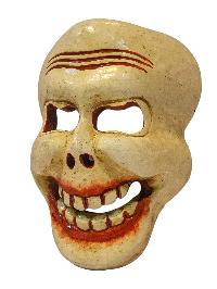 [skull], Handmade Wooden Mask, Wall Hanging, [painted], Poplar Wood
