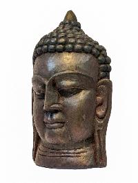 [buddha Head], Handmade Wooden Mask, Wall Hanging, [painted], Poplar Wood