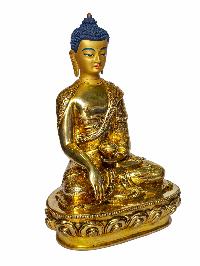 [shakyamuni Buddha], Buddhist Handmade Statue, [face Painted] And [gold Plated]