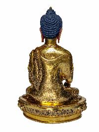 [shakyamuni Buddha], Buddhist Handmade Statue, [face Painted] And [gold Plated]