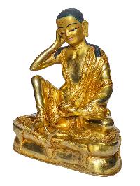 [milarepa], Buddhist Handmade Statue, [face Painted] And [gold Plated]