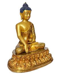 [shakyamuni Buddha], Buddhist Handmade Statue, [face Painted] And [gold Plated]