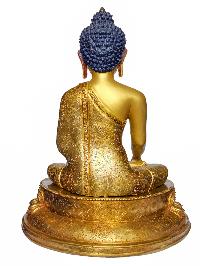 [shakyamuni Buddha], Buddhist Handmade Statue, [face Painted] And [gold Plated]