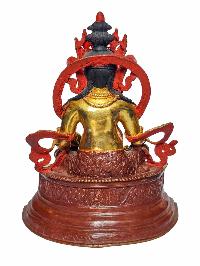 [yellow Jambhala], Buddhist Handmade Statue, [face Painted] And [gold Plated]