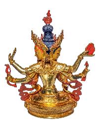 [namgyalma], Buddhist Handmade Statue, [face Painted] And [gold Plated]