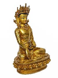 [buddha], Buddhist Handmade Statue, [face Painted] And [gold Plated]