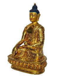 [shakyamuni Buddha], Buddhist Handmade Statue, [face Painted] And [gold Plated]