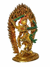 [kurukulla], Buddhist Handmade Statue, [face Painted] And [gold Plated]