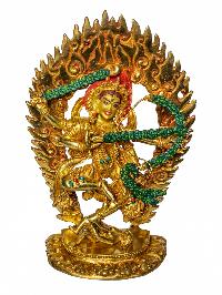 [kurukulla], Buddhist Handmade Statue, [face Painted] And [gold Plated]