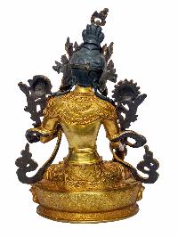 [white Tara], Buddhist Handmade Statue, [face Painted] And [gold Plated]