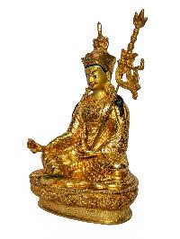 [padmasambhava], Buddhist Handmade Statue, [face Painted] And [gold Plated]