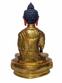 [shakyamuni Buddha], Buddhist Handmade Statue, [face Painted] And [gold Plated]