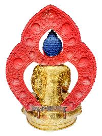 [shakyamuni Buddha], Buddhist Handmade Statue, [face Painted] And [gold Plated]