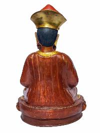 [4th Zhabdrung Rinpoche], Buddhist Handmade Statue, [face Painted], [partly Gold Plated And Chocolate Oxidized]