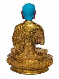 [tsongkhapa With His Disciple], Buddhist Handmade Statue, [face Painted] And [gold Plated]