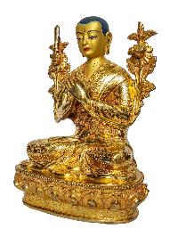 [tsongkhapa With His Disciple], Buddhist Handmade Statue, [face Painted] And [gold Plated]