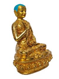 [tsongkhapa With His Disciple], Buddhist Handmade Statue, [face Painted] And [gold Plated]