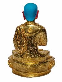 [tsongkhapa With His Disciple], Buddhist Handmade Statue, [face Painted] And [gold Plated]