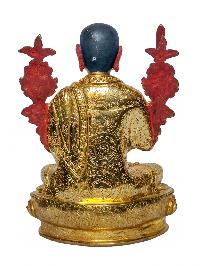 [tsongkhapa With His Disciple], Buddhist Handmade Statue, [face Painted] And [gold Plated]