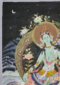 [green Tara], Buddhist Traditional Painting, Hand Painted