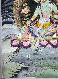 [green Tara], Buddhist Traditional Painting, Hand Painted