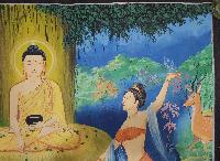 [shakyamuni Buddha], Buddhist Traditional Painting, Hand Painted, Buddha Maras