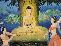 [shakyamuni Buddha], Buddhist Traditional Painting, Hand Painted, Buddha Maras