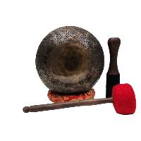 [jambati Singing Bowl], Buddhist Hand Beaten [carved], With Flower Design, F3 [heart Chakra], 178 Hz