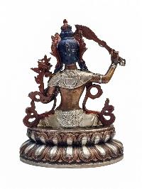 [manjushree], Buddhist Miniature Statue, [silver And Chocolate Oxidized]