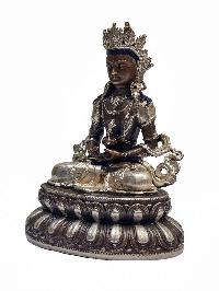 [aparimita], Buddhist Miniature Statue, [silver And Chocolate Oxidized]