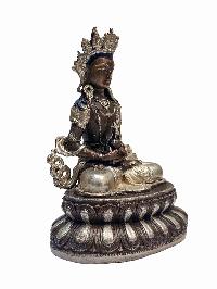 [aparimita], Buddhist Miniature Statue, [silver And Chocolate Oxidized]