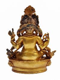 [ganesh], Buddhist Handmade Statue, [face Painted] And [gold Plated]