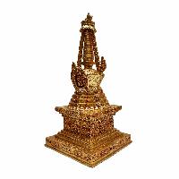 [stupa], Buddhist Handmade Staue, With [gold Plated], [stone Setting]