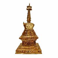 [stupa], Buddhist Handmade Staue, With [gold Plated], [stone Setting]