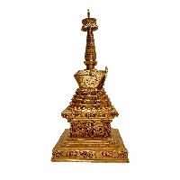 [stupa], Buddhist Handmade Staue, With [gold Plated], [stone Setting]