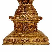 [stupa], Buddhist Handmade Staue, With [gold Plated], [stone Setting]